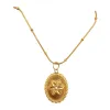 A fringed, embossed star-studded, diamond-encrusted pendant snake bone chain with an aged French court style, a light luxury accessory, and a high-end stainless steel decorative necklace Item Picture